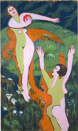 Ernst Ludwig Kirchner Women playing with a ball